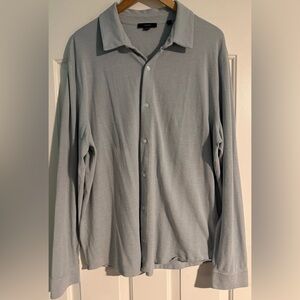 Vince Men’s XXL Blue Gray Cotton Button Front Shirt Made in Peru